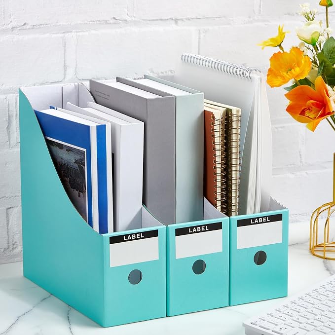 Thenshop 24 Pcs Cardboard Magazine File Holders Magazine Book Bin Box - Image 4