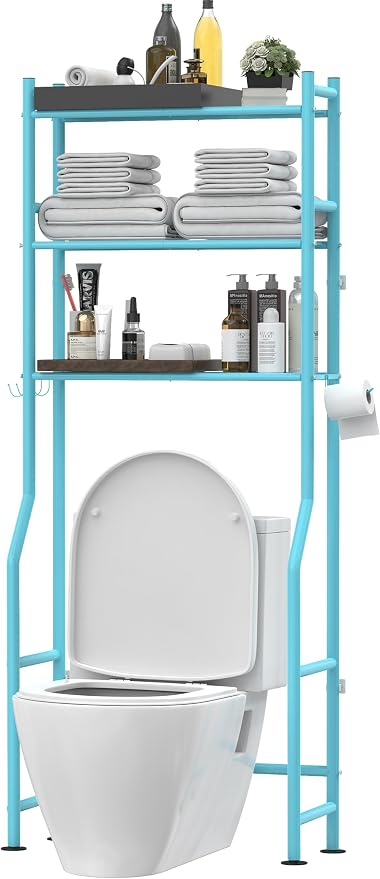 3-Tier Over The Toilet Storage, Freestanding Metal Bathroom Shelves by LivilordBrand