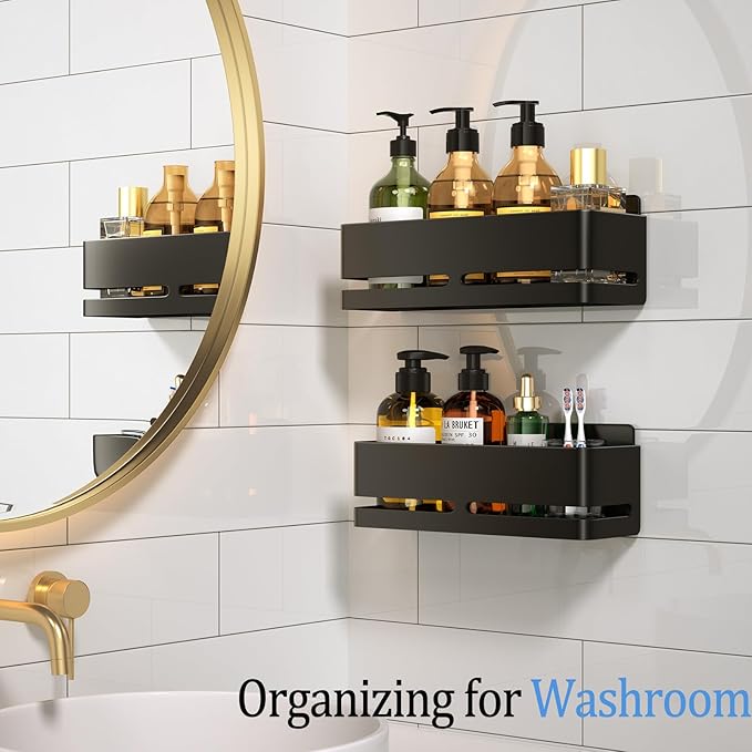 Shower Shelf, Heavy-Duty Bathroom Storage Shelf, Large Capacity No-Drill - Image 3
