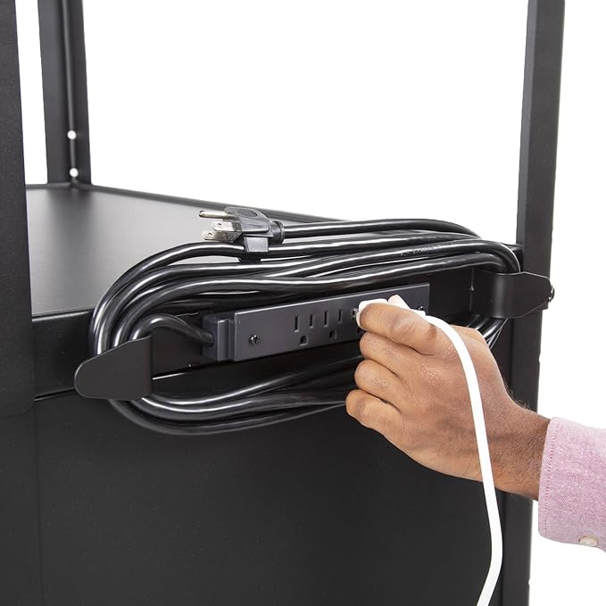 Stand Steady AV Cart with Locking Cabinet, Adjustable Height, UL Certified - Image 5