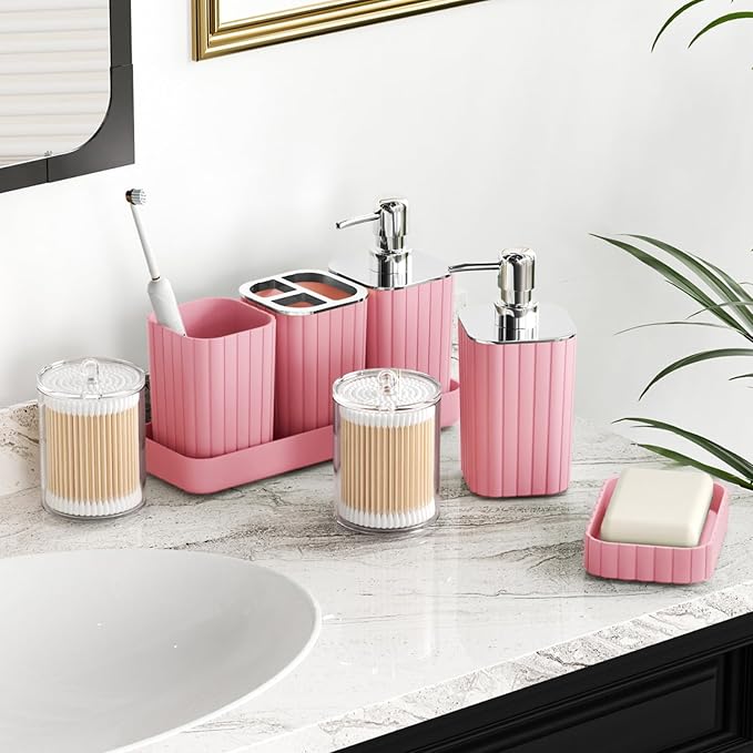 Pink Bathroom Accessories Set - Image 4