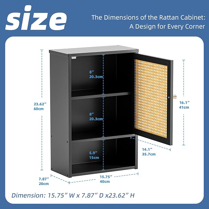 HITNET Wall Cabinet, Bamboo Medicine Cabinet - Image 3