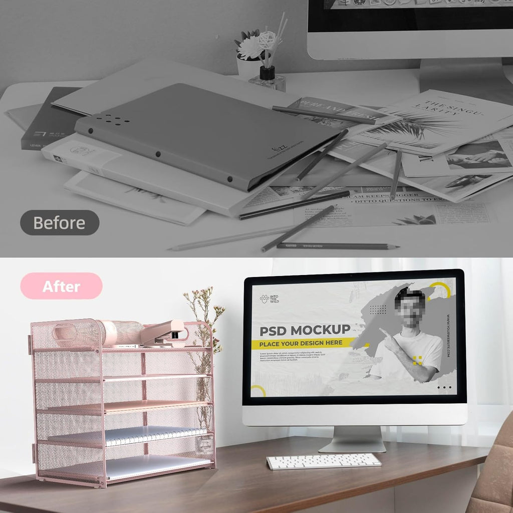 Letter Tray Paper Organizer 5-Tier Desk Organizer File Organizer Paper