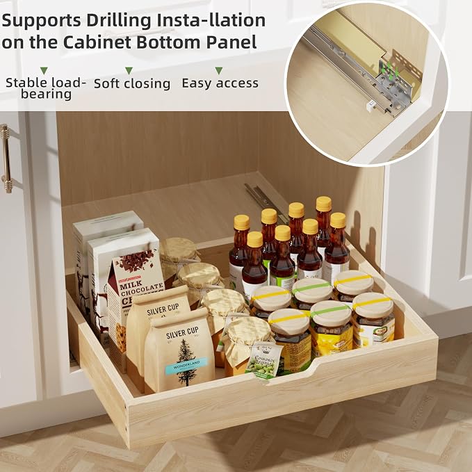 Pull Out Drawers for Cabinets, 25½” W x 21” D Soft Close Slide Out Drawers for - Image 5