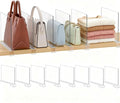 Purse Organizer for Closet Shelf Dividers: 8-Pack Adjustable Clear Acrylic Bag by Saccik