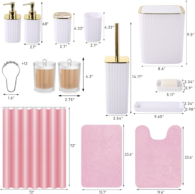 Bathroom Accessories Set- 25PC White Bathroom Set, Bathroom Set - Image 3