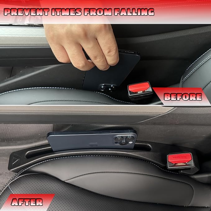 Car Seat Gap Filler Universal Fit Gap Filler Organizer Stop Things from Dropping - Image 2