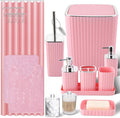 Bathroom Set with Shower Curtain and Rugs- 25PC Pink Bathroom Accessories by BetterbathroomwithXLHOME
