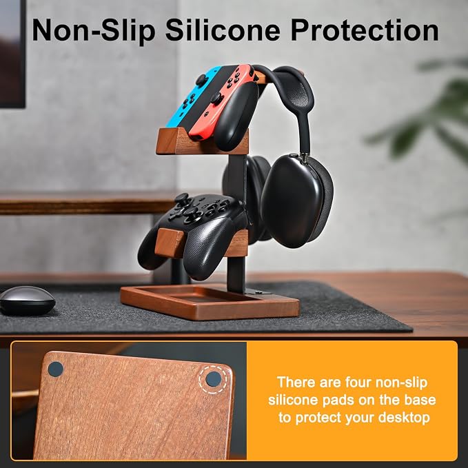 Solid Wood Controller Holder and Headphone Stand, Gaming Controller Stand - Image 8