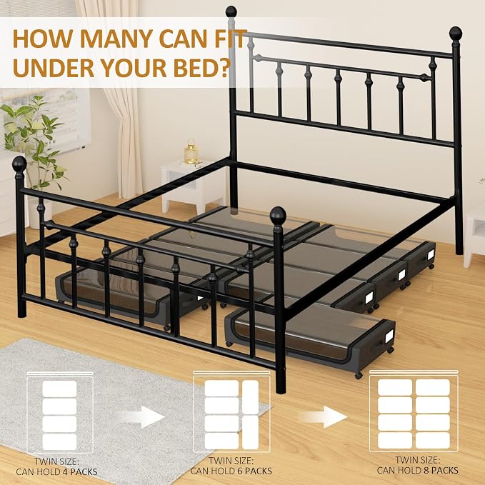 Large Under Bed Storage with Wheels, Under Bed Storage Containers, Under Bed - Image 5