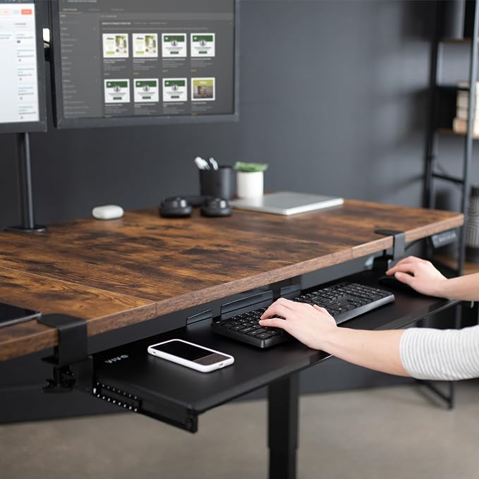 VIVO Extra Long Clamp-on Computer Keyboard and Mouse Under Desk Slider Tray - Image 5