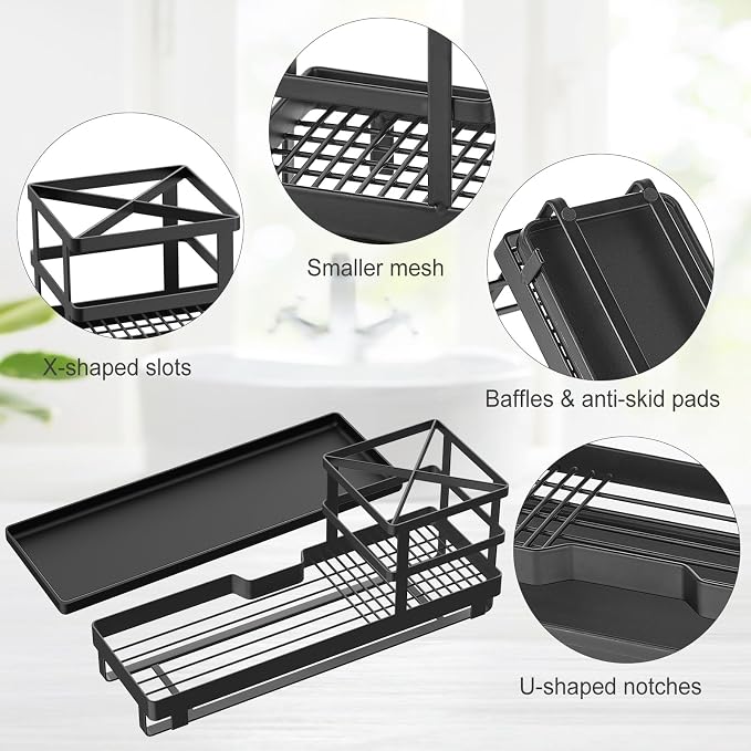 MYITYARD Toothbrush Holders for Bathrooms, Cotton Swabs & Cups Dispenser Set - Image 3