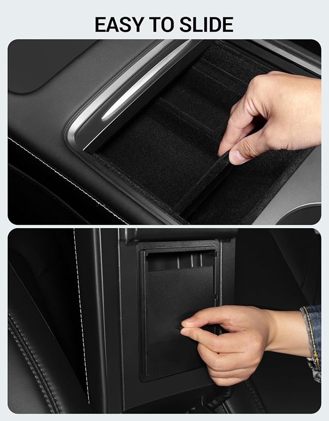 Motrobe 3PCS Tesla Model Y Model 3 Center Console Organizer Tray Armrest Hidden - Image 6