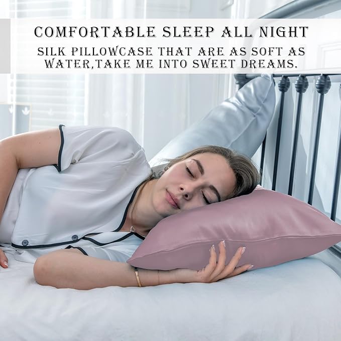 Silk Pillow Cases 2 Pack Soft Breathable and Sliky Standard Size Pillow Cases - Image 6