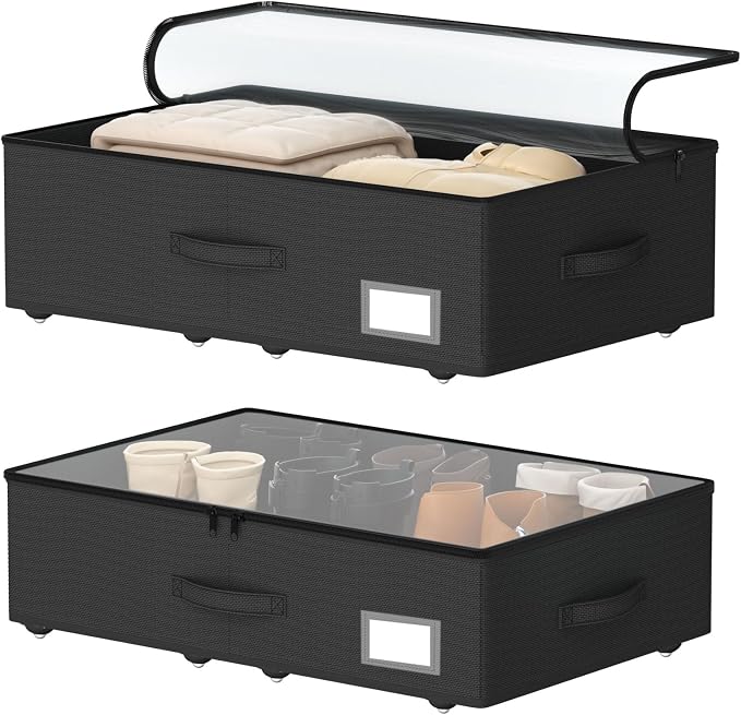 Underbed Storage Bins with Wheels, No Assembly Required by EASIERLIFEENJOYWORLDBEAUTY