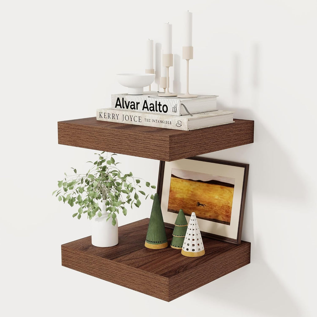 12 Inch Floating Shelf, Rustic Wood Wall Shelves for Wall Decor &