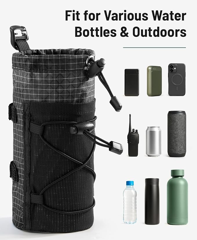Large Water Bottle Holder Pouch Bag, Backpack Water Bottle Holder Mesh Bag - Image 3