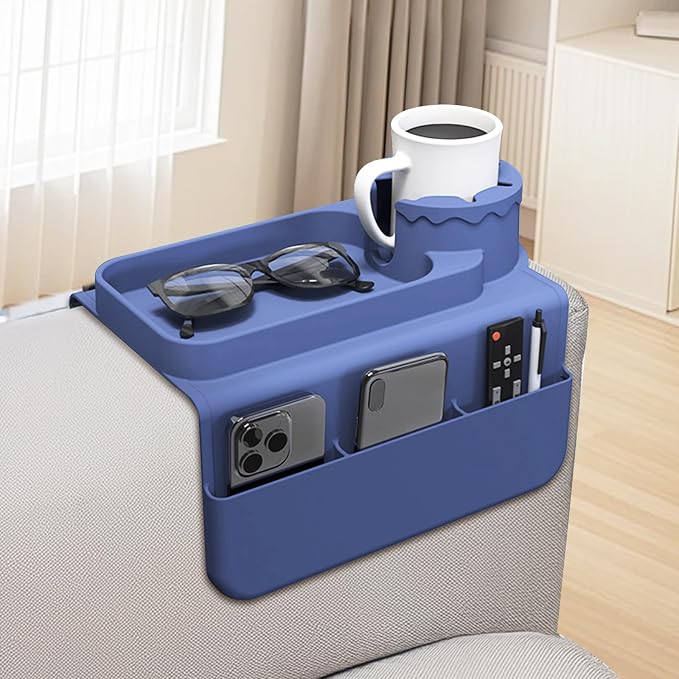 Couch Cup Holder Tray, Silicone Sofa Armrest organizer by Unknown