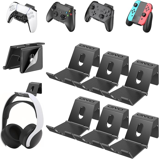 OIVO Controller & Headset Wall Mount Holder Stand, Foldable Headphone Stand by OIVO