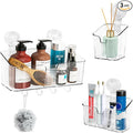 Clear Shower Caddy Suction Cup Shelf Organizer by HYBRIDEAS