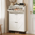 Shoe Cabinet with 3 Flip Drawers, Farmhouse Shoe Organizer Cabinet with Legs by Halitaa