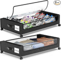 Under Bed Storage with Wheels, Under Bed Shoe Storage Organizer, Rolling Under by Molutsody