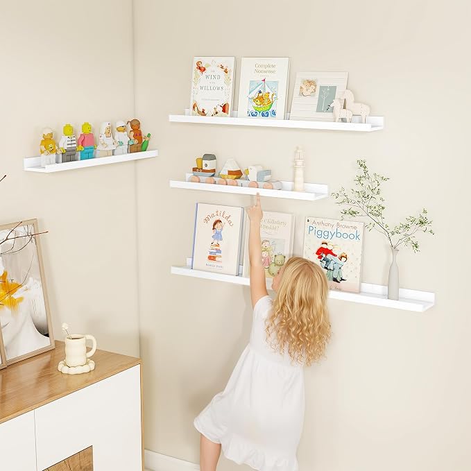 Fun Memories Picture Ledge Shelf, 32 Inch Picture Shelves - Image 6