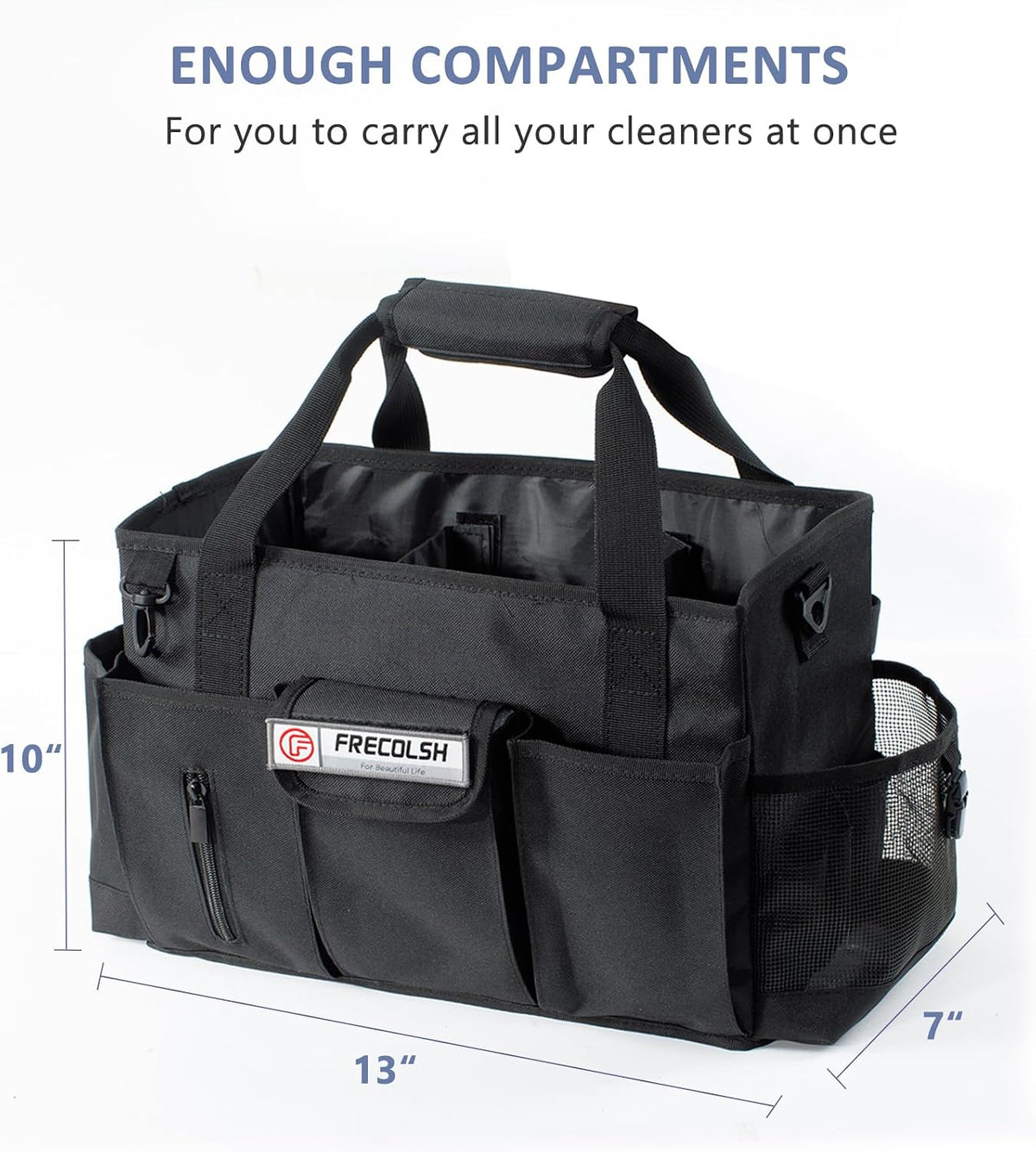 13" Cleaning Caddy for Cleaning Supplies, Cleaning Bag for