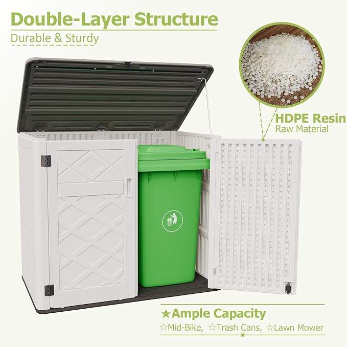HOMSPARK Storage Shed Weather Resistance, Horizontal Storage Shed - Image 8