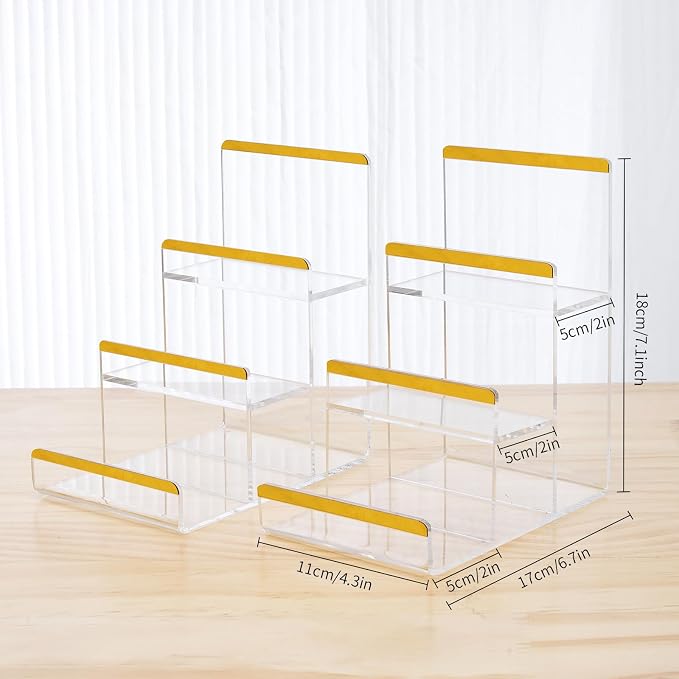 2 Pack 3-Tier Purse Display Stands, Acrylic Wallet Holder Risers Stand - Image 2