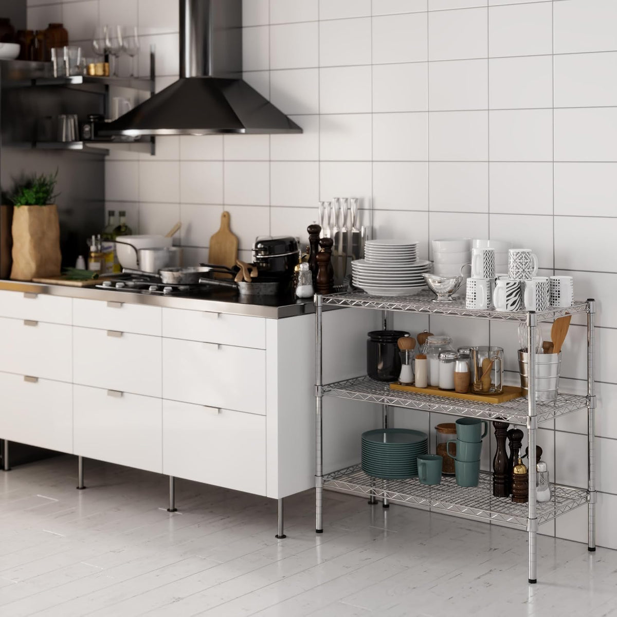 18" Deep x 36" Wide x 34" Height Wire Shelving Kit | 3-Tier | NSF