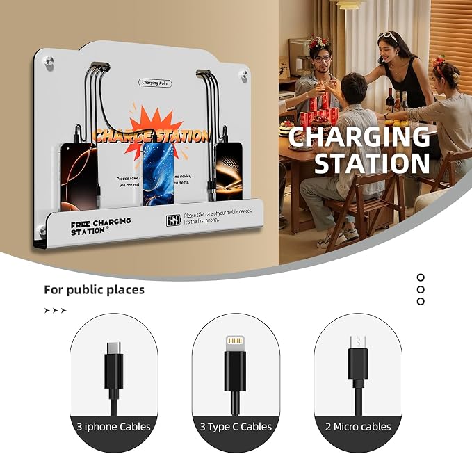 8-Port Wall Mounted Charging Station - Image 3