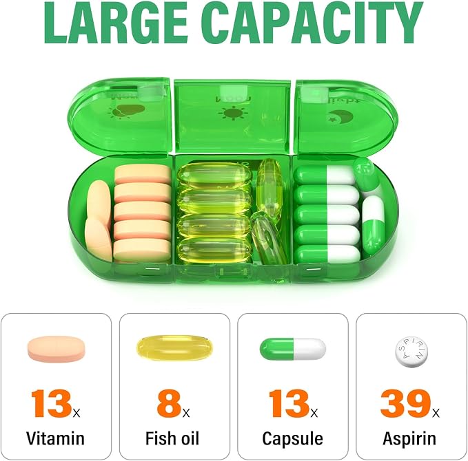 Weekly Pill Organizer 3X a Day, 7 Day Pill Box 3 Times, Portable - Image 2