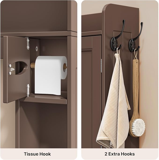 Ahomly Over The Toilet Storage Cabinet, 32.3" W Over Toilet Bathroom Organizer - Image 4