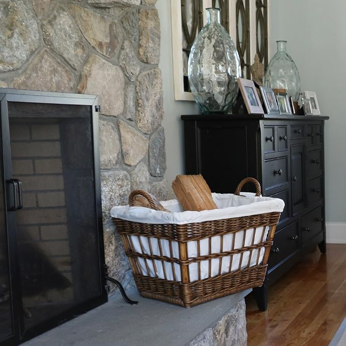 The Basket Lady Wicker French Laundry Basket, 23 in L x 18.5 in W x 18.5 in H - Image 3