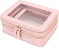 Aveniee XL Clear Makeup Organizer, Double Layer Travel Cosmetic Case by Aveniee