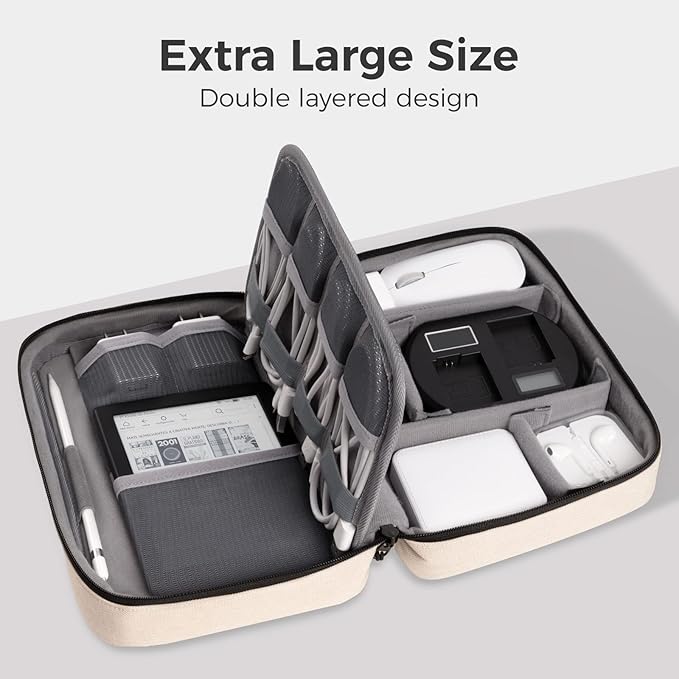 pack all Electronic Organizer Plus, Larger Capcity Cable Organizer Bag - Image 5