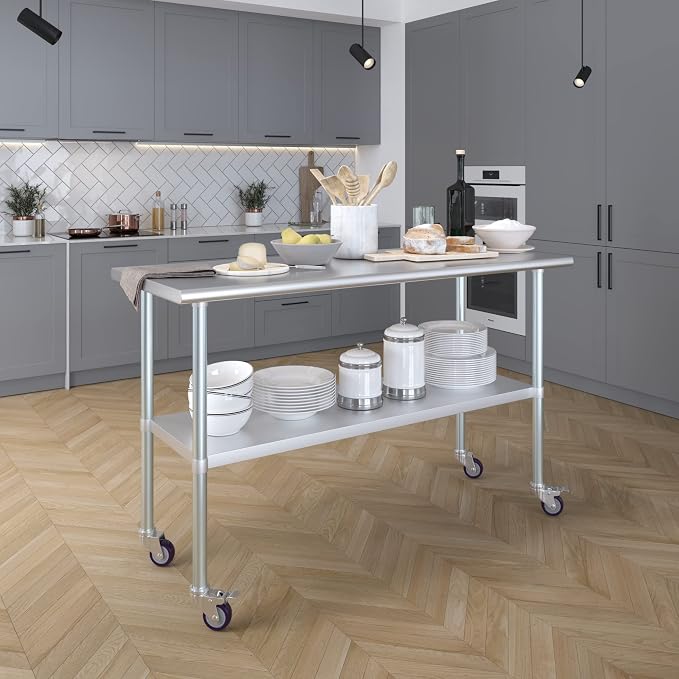 AmGood 60" Long x 24" Deep Stainless Steel Table - Image 7