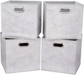 i BKGOO Cloth Storage Bins Set of 4 Thick Fabric Drawers Foldable Cubes Basket by iBKGOO