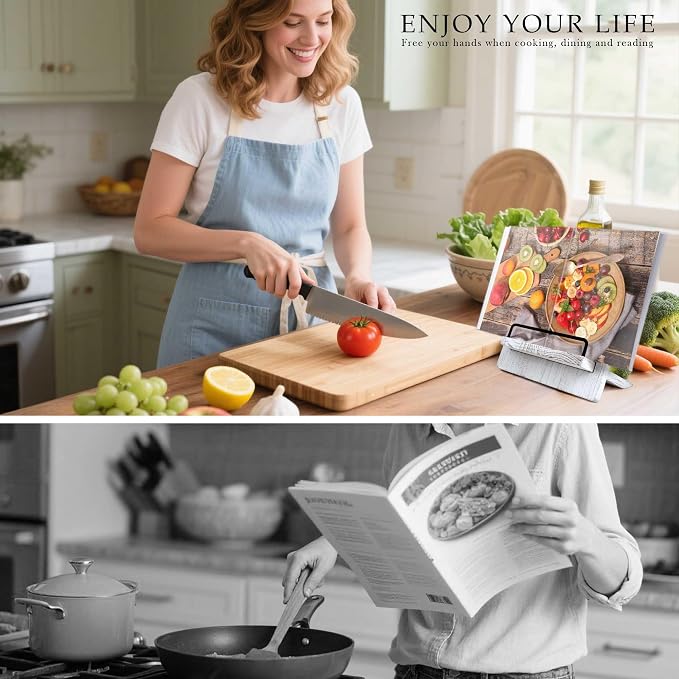 Wood Cookbook Stand Cookbook Holder: Kitchen Adjustable Cookbook Holder Recipe - Image 3