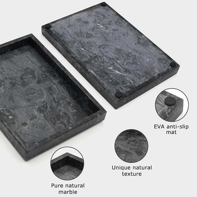 Marble Bathroom Tray, Pure Natural Vanity Tray, Marble Trays - Image 2