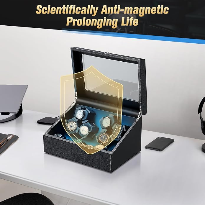 Watch Winder for Automatic Watches, Ultra Quiet Motor, 4 Automatic Watches and - Image 5