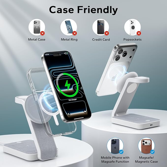 3 in 1 Foldable Wireless Travel Charging Station - Image 4