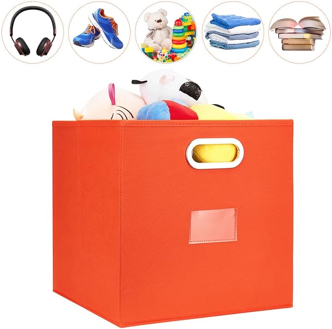 Robuy Foldable Cube Storage Bins Set of 4 Fabric Storage Boxes - Image 5