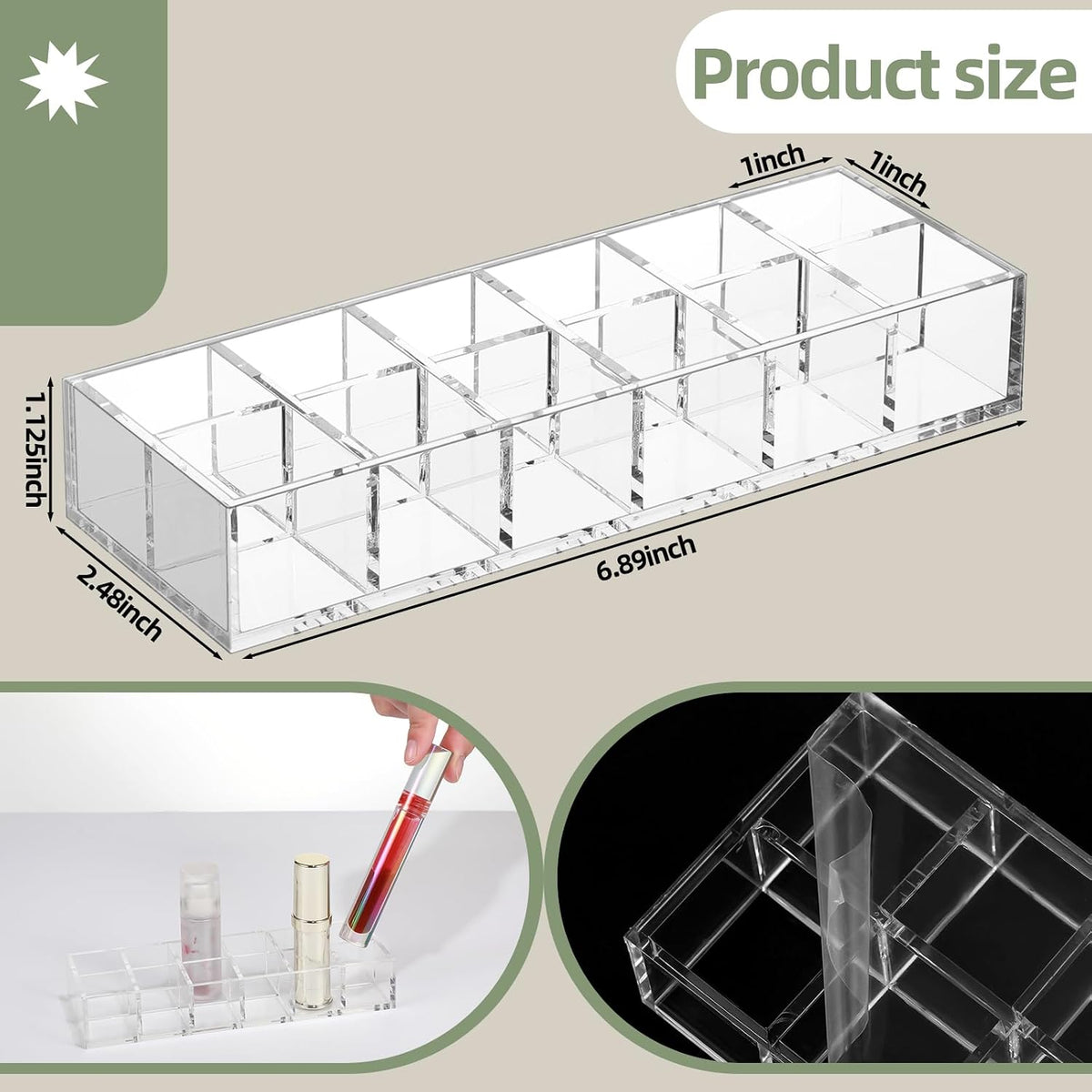 Clear Lipstick Organizer Acrylic Lip Gloss Holder
