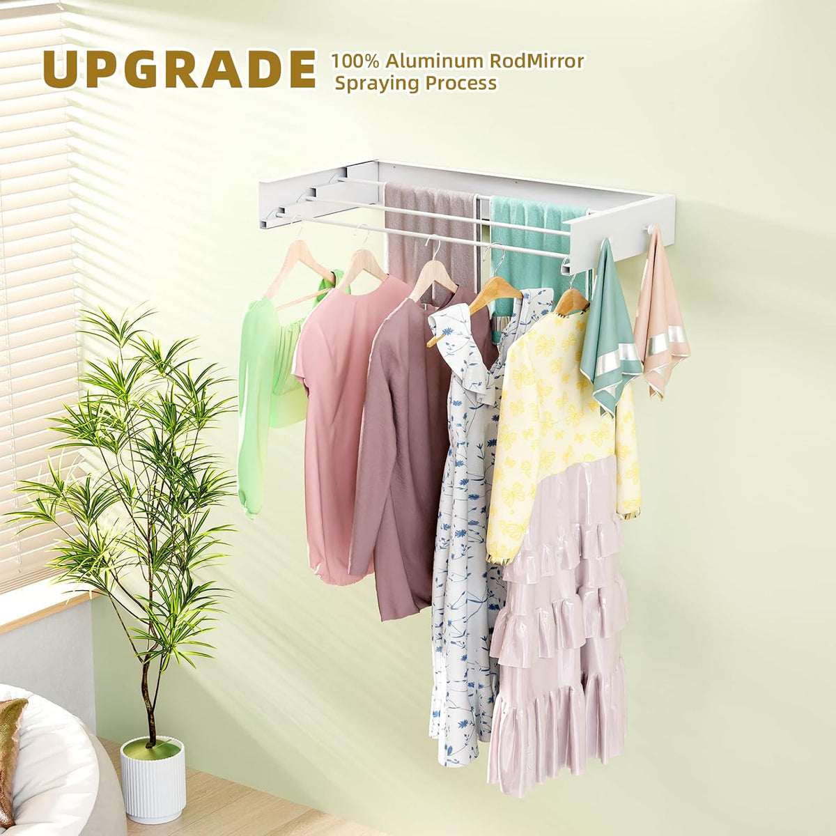 Wall Mounted Drying Rack for Laundry 19.8'', Folding Drying Rack