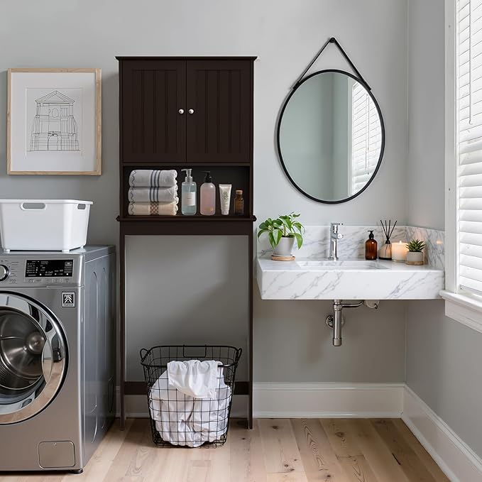 Over The Toilet Storage Cabinet, Behind Toilet Bathroom Organizer - Image 7
