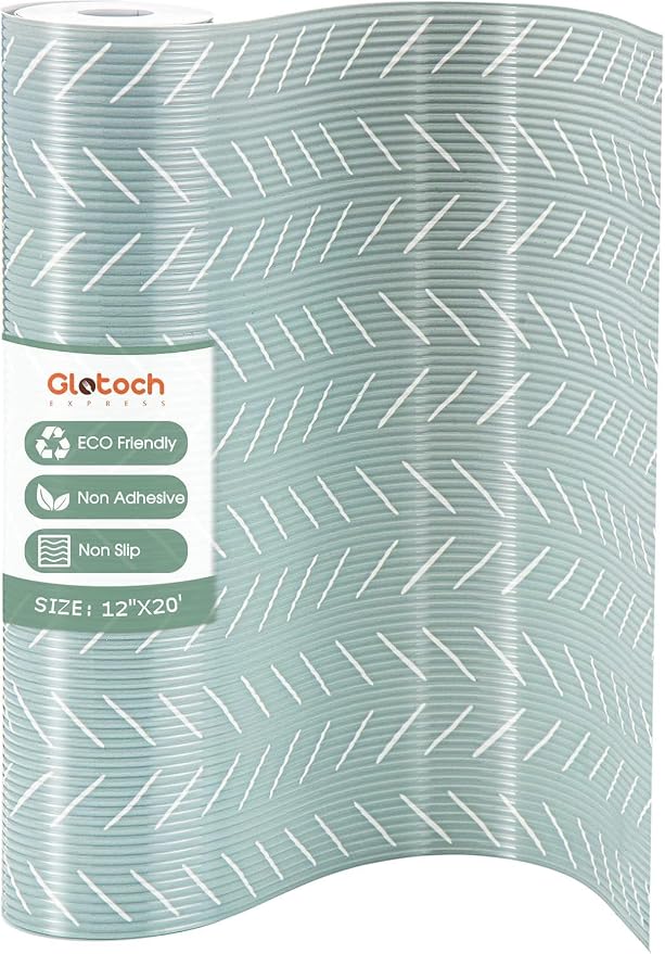 Glotoch Shelf Liners for Kitchen Cabinets, 12in x 20FT Non-Adhesive Liners for by GlotochExpress