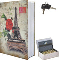 Paris Book Safe Box with Combination Lock, Diversion Safe Vintage Faux Book by FOWSEEK