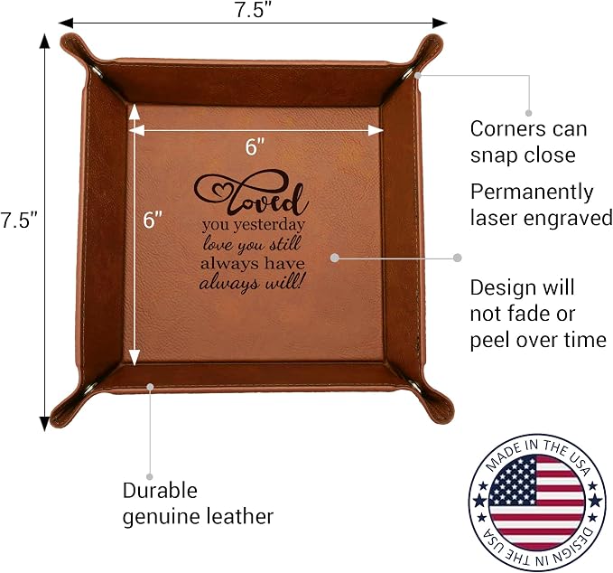 Personalized Valet Tray for Men, Best Husband Ever, 5 Design Option, PU Leather - Image 3